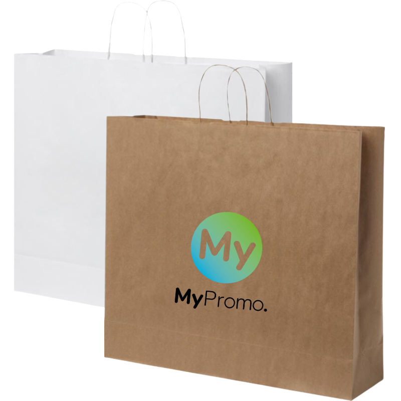 Paper bag | Recycled kraft | 49,50x44cm | Twisted handles | Made in EU
